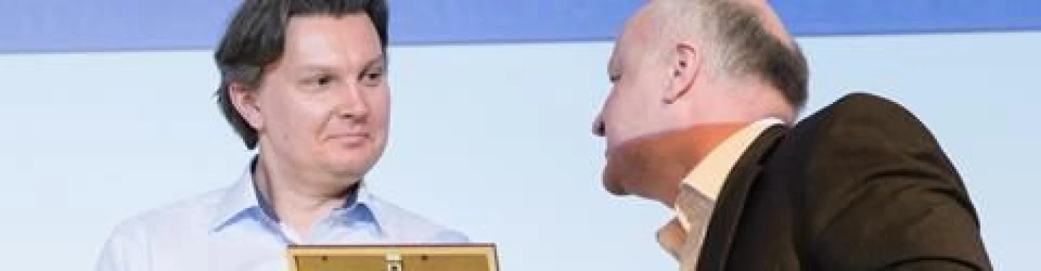 Iš kairės: Kęstutis Šliužas, telekomunikacijų AB TEO LT generalinis direktorius, ir Rolandas Barysas, „Verslo žinių“ vyr. redaktorius.