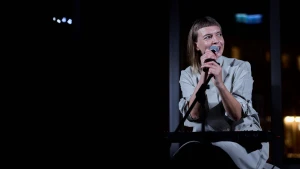 Kompozitorė, menininkė Lina Lapelytė, Nacionalinės kultūros ir meno premijos laureatė. Audriaus Solomino nuotr.  Kompozitorė, menininkė Lina Lapelytė, Nacionalinės kultūros ir meno premijos laureatė. Audriaus Solomino nuotr.