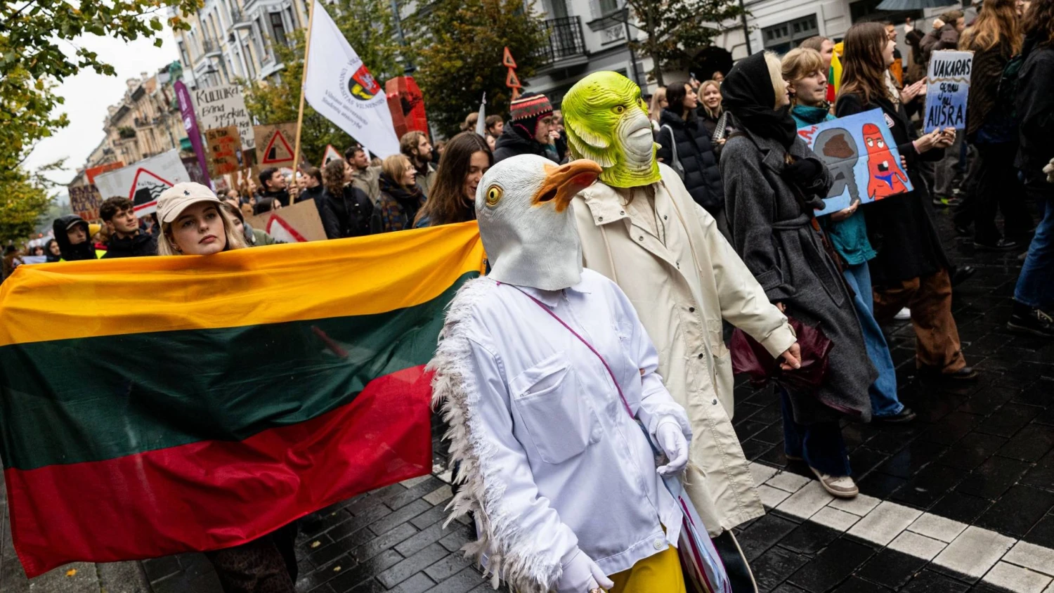 Kultūros asamblėjos įspėjamasis streikas. Vilnius, 2025 m., spalio 5 d. Pauliaus Peleckio / BNS nuotr.